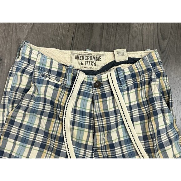 Abercrombie & Fitch Shorts Plaid Check Heavy Button Fly Y2K 32 (tag 30) - Picture 2 of 9